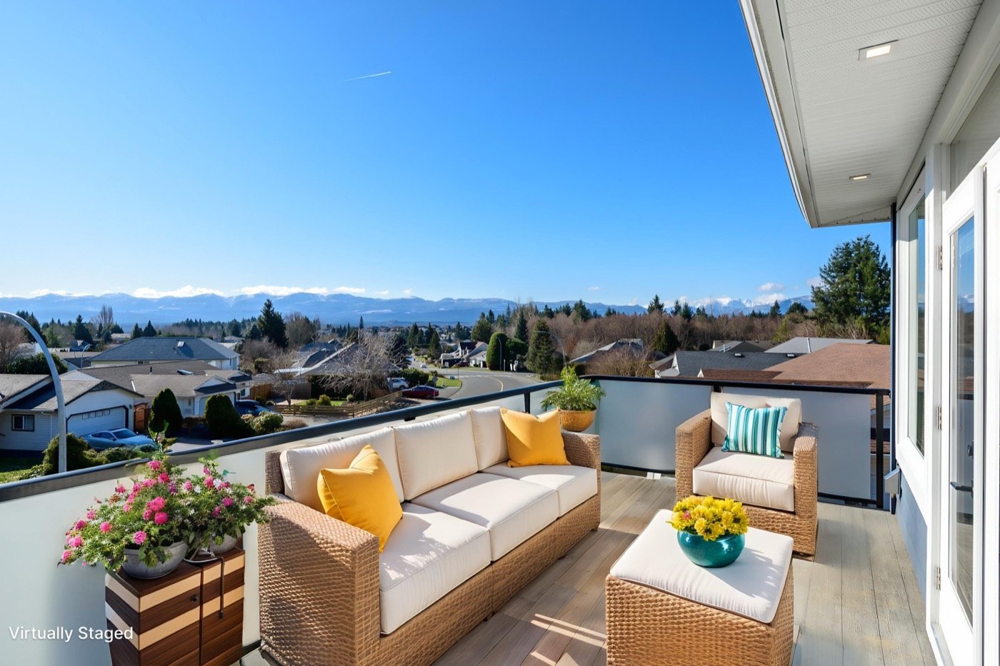 Balcony, virtually staged