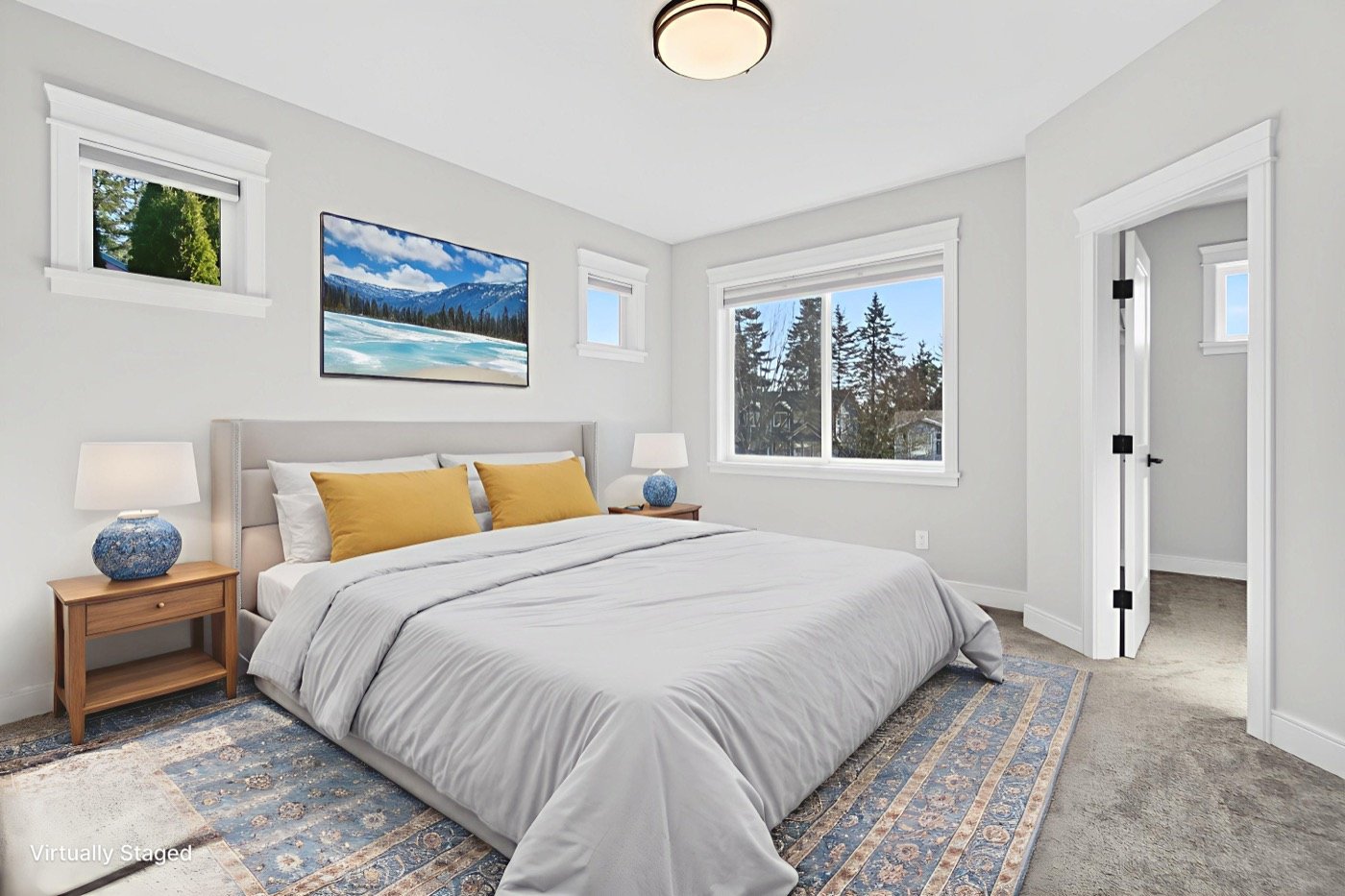 Bedroom, virtually staged