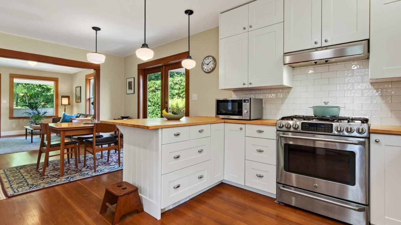 Bright kitchen from a listing video sample